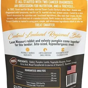 Smart Cookie All Natural Dog Treats – Rabbit & Pumpkin – Training Treats for Dogs & Puppies with Allergies, Sensitive Stomachs – Soft Dog Treats, Grain Free, Chewy, Human-Grade, Made in USA – 5oz Bag