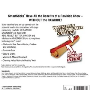 SmartBones SmartSticks, Treat Your Dog to a Rawhide-Free Chew Made With Real Meat and Vegetables 10 Count (Pack of 1)