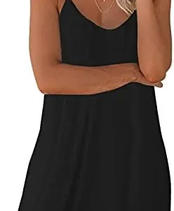 snugwind Womens Casual Sleeveless Strap Loose Adjustable Jumpsuits Stretchy Shorts Romper with Pockets