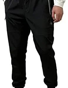 Southpole Men’s Quick-Dry Water Resistant Nylon Track Jogger Pants W/Zipped Pockets