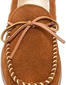 Sperry Men’s Trapper Moccasin Slippers with Rawhide Leather Lacing, Lightweight Hardsole Moccasin Slippers for Men