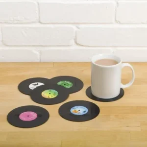 Spinning Hat Retro Vinyl Coasters