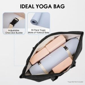 sportsnew Large Yoga Mat Bag with Shoes Bag and Wet Compartment Ladies Pilates Gym Bag with Yoga Mat Holder Yoga Bag with Adjustable Mat Strap for Women Men