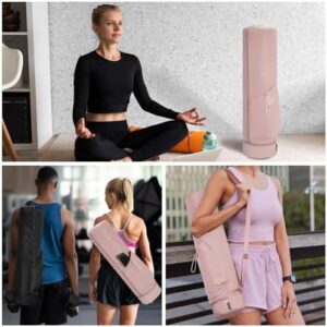 sportsnew Yoga Mat Bag, Full Zip Cargo Yoga Mat Carrier Bag with Drawstring Water Bottle Pocket and Bottom Wet Pocket, Exercise Yoga Mat Carrier Holder Multi-Functional Storage Bag patent pending