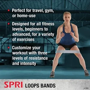 SPRI Standard Loop Bands 3-Pack – Resistance Band Kit Set, 3 Levels of Resistance – Exercise Bands for Strength Training, Flexibility, & Body Workout – Versatile Fitness Tool – Light, Medium, Heavy