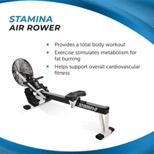 Stamina Air Rower Fitness Rowing Machine, Black