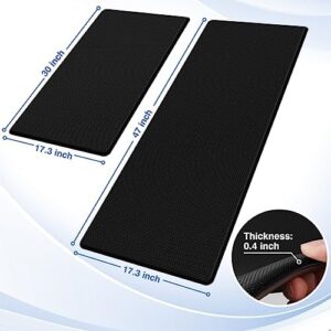 StepRite Kitchen Mats, 2PCS Kitchen Rugs, Cushioned Anti Fatigue Kitchen Mats for Floor, Non-Slip Standing Desk Mat, Waterproof Kitchen Rug Set for Kitchen, Floor, Office,17.3″×30″+17.3″×47″,Black