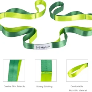 Stretching Strap Yoga Strap for Physical Therapy,10 Loops Yoga Straps for Stretching,Non-Elastic Stretch Strap for Pilates, Flexibility, Exercise, Stretch Band Women Men