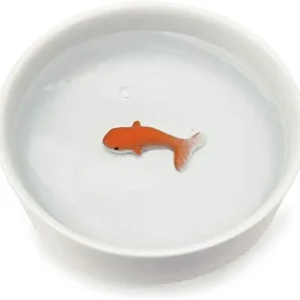 Suck UK | Ceramic Cat Bowl | Cat Bowls for Water with 3D Fish | Cat Feeding & Watering Supplies | Interactive Cat Water Bowl for Adult Cats Or Kittens | Novelty Cat Gifts & Gifts for Cat Lovers White