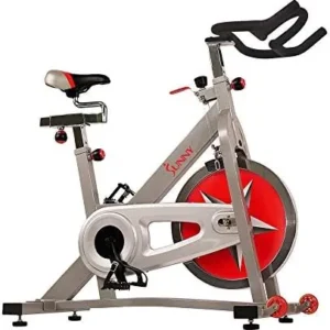 Sunny Health & Fitness Indoor Cycling Exercise Bike with Magnetic/Felt Resistance and Belt/Chain Drive Optional Bluetooth Connectivity with SunnyFit® App