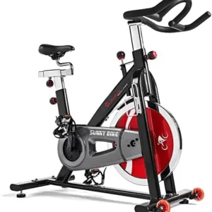 Sunny Health & Fitness Indoor Stationary Cycling Exercise Bike, Cardio Workout for Home, Digital Monitor, Pulse Sensor, with Optional Cadence Sensor and SunnyFit App Enhanced Bluetooth Connectivity