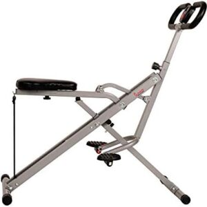 Sunny Health & Fitness Row-N-Ride Squat Assist Trainer for Glutes Workout With Adjustable Resistance, Easy Setup & Foldable Exercise Equipment, Glute & Leg Exercise Machine