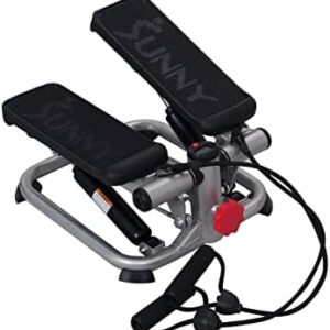 Sunny Health & Fitness Total Body 2-in-1 Stepper Machine, Total Body Workout, Adjustable Hydraulic, LCD Monitor, Resistance Bands, Non-Slip Pedals – SF-S0978