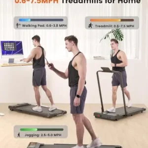 SupeRun 3 in 1 Walking Pad Treadmill- 3.0HP Folding Treadmills for Home Easy to Store, 300LBs Capacity Under Desk Treadmill Free Installation and Low Noise for Office Work