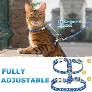 Supet Cat Harness and Leash Escape Proof, Adjustable Cat Leash and Harness Set for Walking, Lightweight Cat Harness for Large Small Kittens