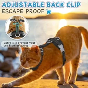 Supet Cat Harness and Leash for Walking Escape Proof, Adjustable Harness for Cats, Easy Control Small Cat Harness for Medium Large Kitten and Dogs S Black