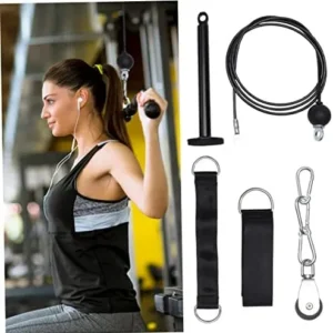 SUPVOX 1 Set Fitness Kit Arm Workout Wheel Pulley Portable Gym Machine Training Gym Down Pulley Cable Machine Triceps Rope Press Down Weight Pulley System Metal Equipment Wrist