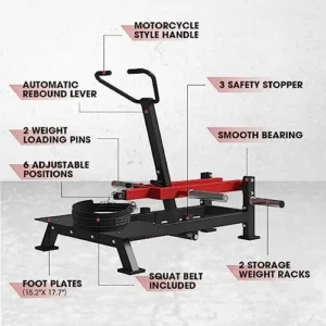 syedee Belt Squat Machine, Weight Belt Machine with Weightlifting Belt, Adjustable Squat Machine for Strength Training , Rehabilitation Belt Machine, 750lb Weight Capacity