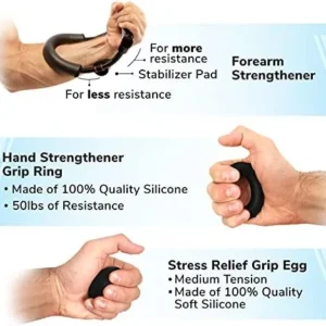 Tannion 6 Piece Forearm & Hand Grip Strengthener Set | Hand Strengthening Training Set | Finger and Wrist Strengthener With Adjustable Resistance | Strength Training Equipment