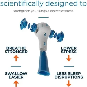 THE BREATHER │ Natural Breathing Exerciser Trainer For Drug-Free Respiratory Therapy │ Breathe Easier with Stronger Lungs │ Guided Mobile Training App Included