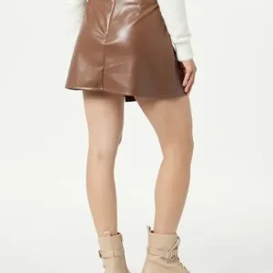 The Drop Women’s Portia Vegan Leather Mini Wrap Skirt