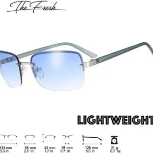 The Fresh Minimalist Semi-rimless Rectangular Sunglasses for Men Women – Exquisite Packaging