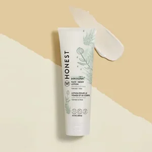 The Honest Company Hydrating Face + Body Lotion | Fast Absorbing, Naturally Derived, Hypoallergenic | Fragrance Free Sensitive, 8.5 fl oz