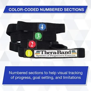 THERABAND Stretch Strap with Loops to Increase Flexibility, Dynamic Stretching Tool for Athletes Including Dancers, Cheerleaders, Gymnasts, Runners, Pilates and Yoga Elastic Stretch Out Band