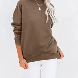 TICTICMIMI Women’s Casual Long Sleeve Sweatshirt Tops Mock Turtleneck Lightweight Tunic Fall Pullover with Pocket