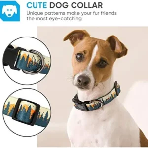 Timos Dog Collar for Small Medium Large Dogs,Adjustable Soft Puppy Collars with Quick Release Buckle,Sunset Valley,S Length 9.84”-14.96”