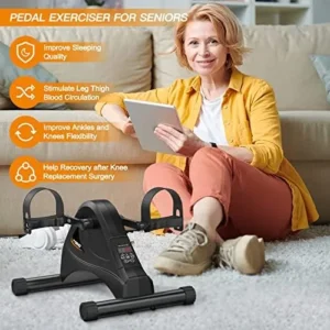 TODO Motorized Pedal Exerciser Mini Exercise Bikes, Under Desk Bike Peddler Exerciser for Seniors Rehab and Arm Leg Physical Therapy