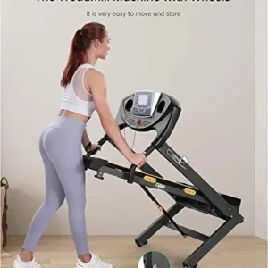 Treadmill with Auto Incline Folding Electric Running Machine 17” Electric Treadmills 2.5HP/8.5MPH with 15 Training Programs Large LCD Display Easy Assembly for Home Office Gym Use