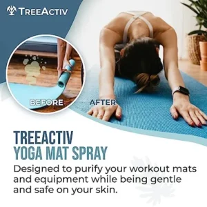 TreeActiv Yoga Mat Cleaner Spray, 4 fl oz, Cleaning Spray for Yoga Accessories, All Purpose Mat Spray for Gym Equipment, Workout Mat Spray With Tea Tree Oil, Yoga Mat Spray Cleaner, with 2000 Sprays