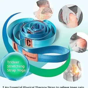 Trideer Stretching Strap with 10 Loops & Non-Elastic Yoga Strap for Stretching&Hamstring & Leg Stretch Strap for Physical Therapy, Flexibility- [Designed with Letters & Inspirational Remarks]