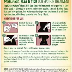 TropiClean Natural Flea & Tick Spot On Treatment for Large Dogs over 75 lbs.