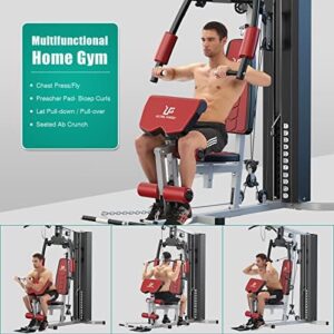 ULTRA FUEGO Multifunctional Home Gym Equipment Workout Station with Pulley System, Arm, and Leg Developer for Full Body Training