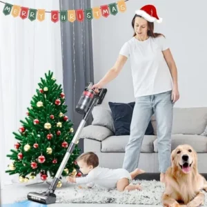 UMLo Cordless Vacuum Cleaner, 500W 33Kpa Stick Vacuum with Auto Mode, 60Mins Max Runtime, Anti-Tangle, LED Display, 8-in-1 Rechargeable Cordless Stick Vacuum for Carpet Hard Floor Pet Hair Home, V160