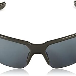 Under Armour Men’s Blitzing Wrap Sunglasses, Shiny Jet Gray, 70mm, 9mm