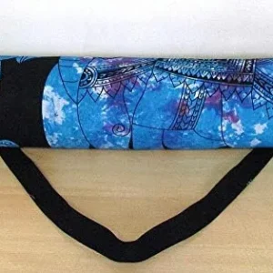 Unisex Cotton Yoga Mat Bag Indian Screen Printed Gym Bags With Shoulder Strap