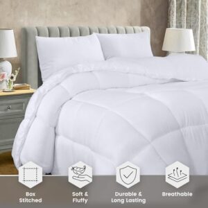 Utopia Bedding Comforter Duvet Insert – Quilted Comforter with Corner Tabs – Box Stitched Down Alternative Comforter (Queen, White)