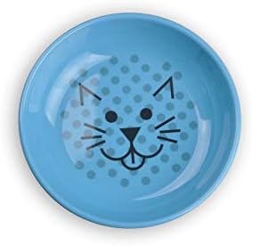 Van Ness Pets EcoWare Whisker-Friendly Cat Bowl, Wide Dish Cat Dish, 8 OZ, Blue