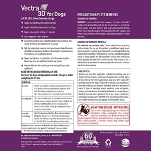 Vectra 3D for Dogs Flea, Tick & Mosquito Treatment & Prevention for Large Dogs (56 to 95 lbs) , 3 month supply