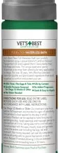 Vet’s Best Flea & Tick Waterless Bath Foam for Dogs – Flea-Killing Dry Shampoo for Dogs – Plant-Based Ingredients – Certified Natural Oils – 8 oz