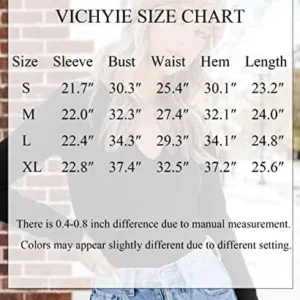 VICHYIE Womens Tops V Neck Summer Short Sleeve Casual Slim Fitted Tshirt