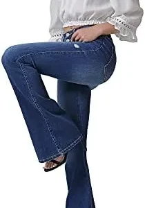 VIPONES Bell Bottom Jeans for Women High Waisted Flare Jeans Ripped Denim Pants