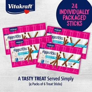 Vitakraft PurrSticks Meaty Cat Sticks – Chicken with Salmon – Segmented and Breakable Meatstick – Deliciously Tender – Multi Pack of 4