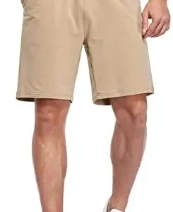 Vocanbomor Men’s Casual Flat Front Short with Elastic Waist and Pockets