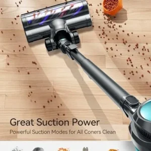 Voweek Cordless Vacuum Cleaner, Lightweight Stick Vacuum Cleaner with Powerful Suction, Detachable Battery, LED Brush, 1.3L Dust Cup, 4 in 1 Handheld Vacuum for Home Hard Floor Carpet Pet Hair