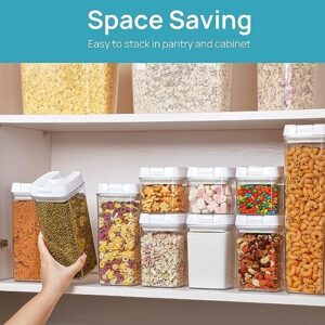 Vtopmart Airtight Food Storage Containers, 7 Pieces BPA Free Plastic Cereal Containers with Easy Lock Lids, for Kitchen Pantry Organization and Storage, Include 24 Labels