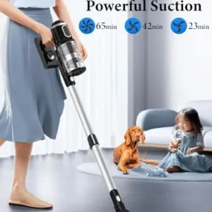 VYKLO V12 Cordless Vacuum Cleaner, 400W/32KPA Cordless Stick Vacuum with Touch Screen, 65Mins Runtime, Lightweight Powerful Suction Vacuum for Home, Hard Floor, Carpet, Car, Pet Hair Cleaning